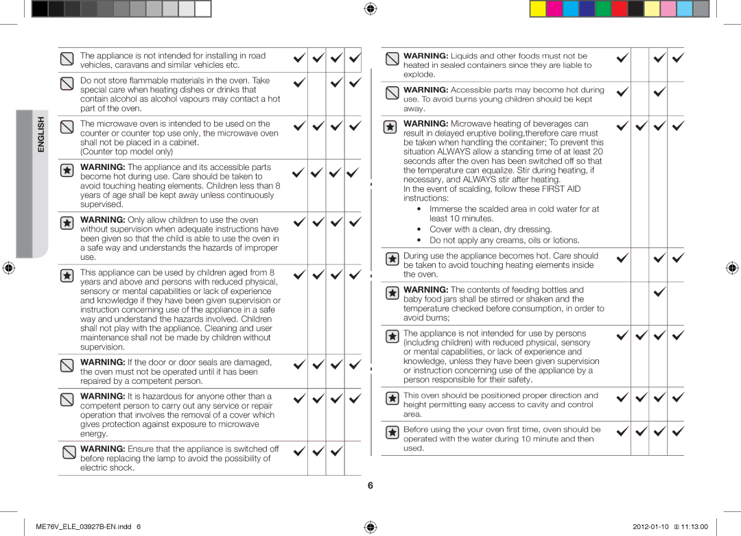 Samsung ME76V-BB/ELE, ME76V-BB/XEO manual English 