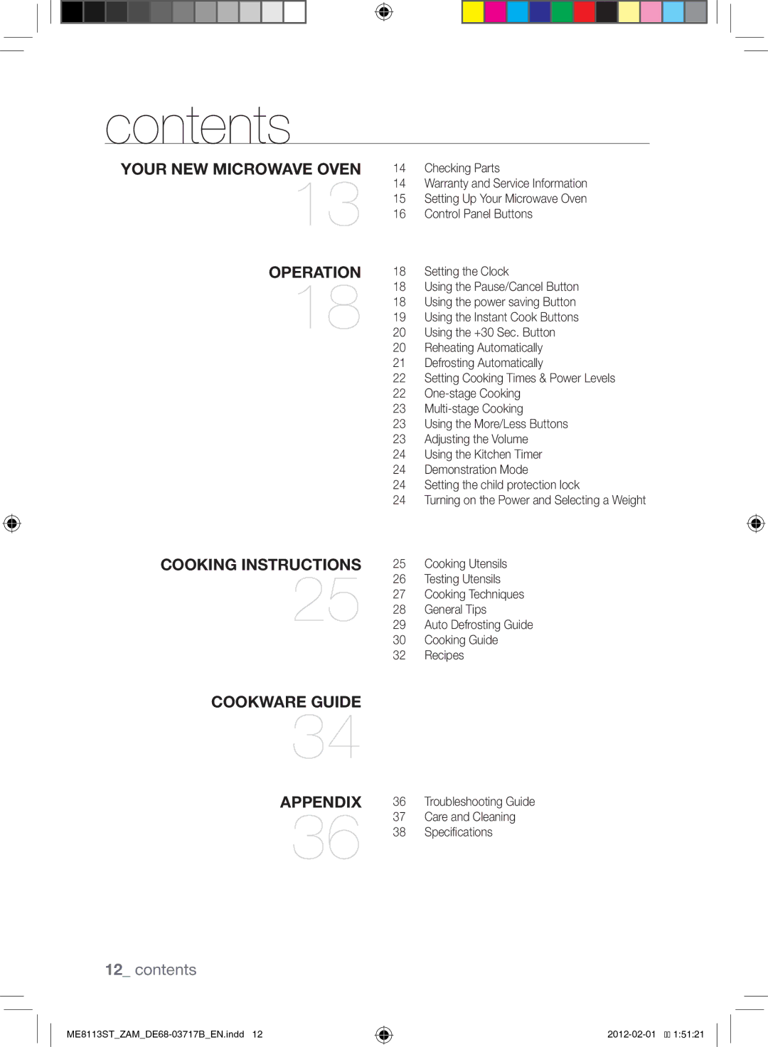 Samsung ME8113ST/ZAM manual Contents 