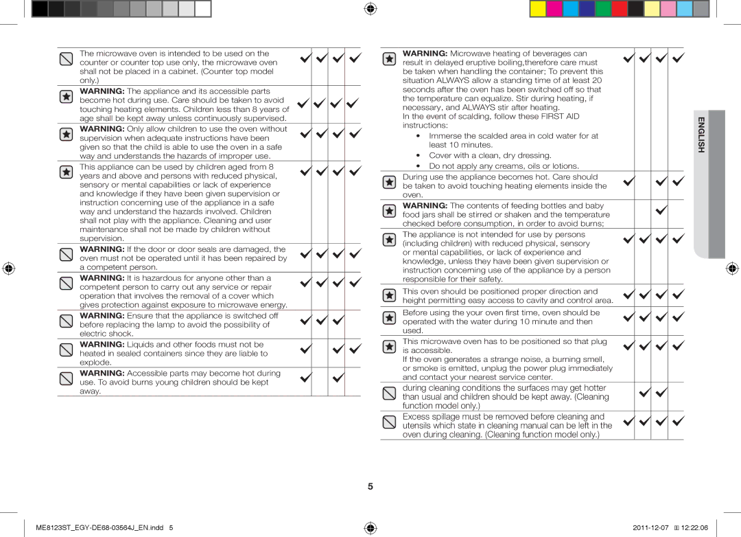 Samsung ME8123ST/ATH manual English 