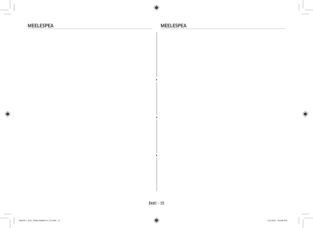 Samsung ME81K-1/BAL manual Meelespea 