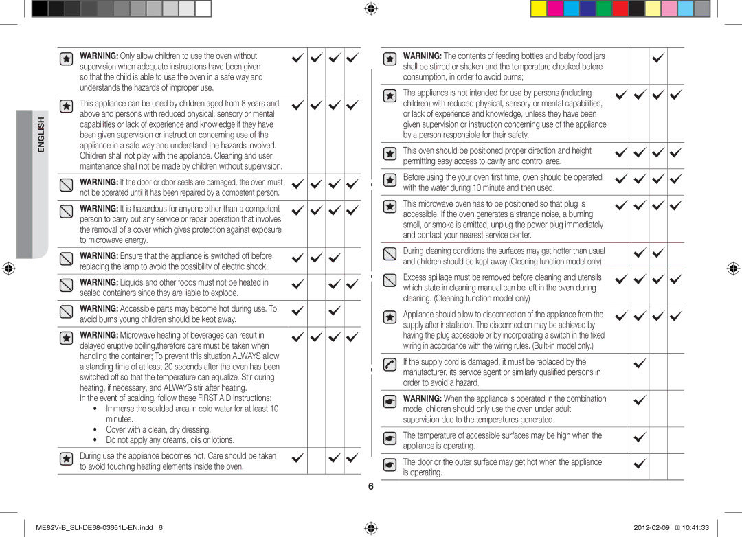 Samsung ME82V-B/SLI, ME82V-WW/SLI manual English 