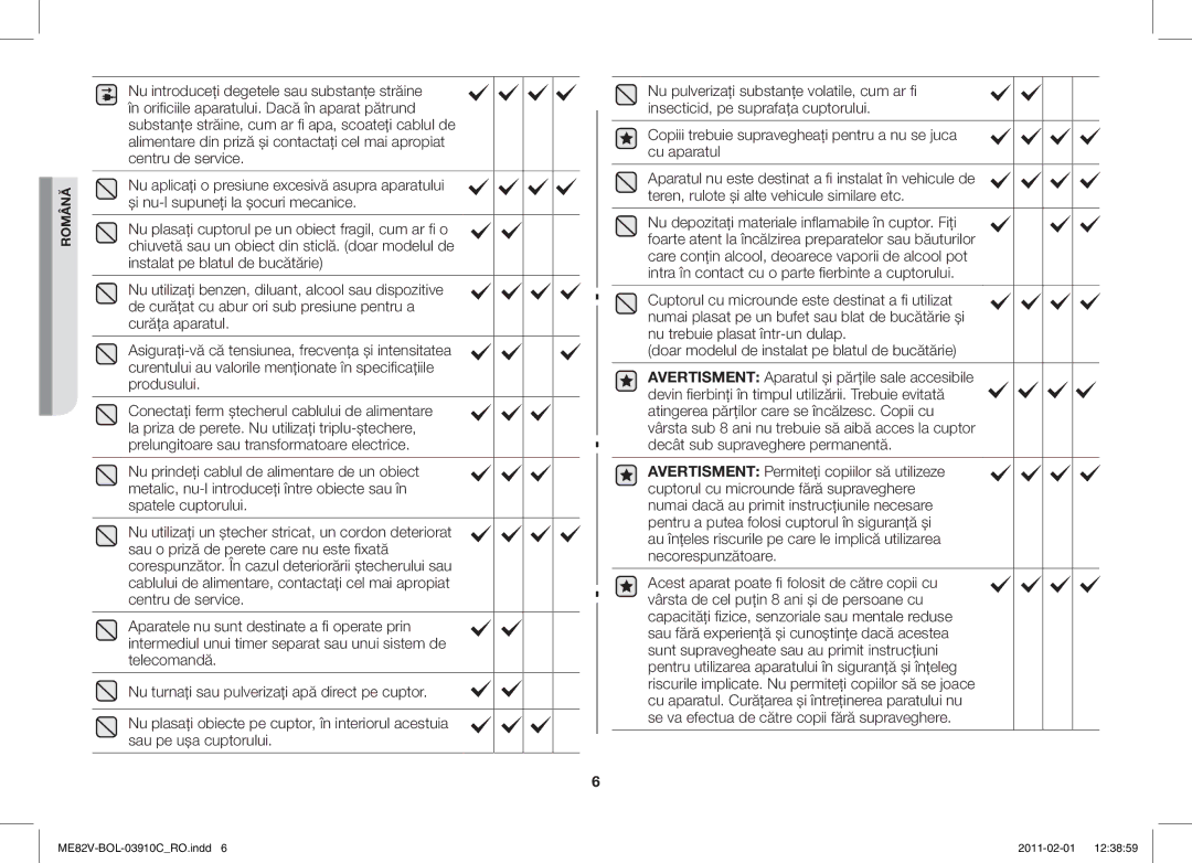 Samsung ME82V-WW/BOL, ME82V-B/BOL manual Română 