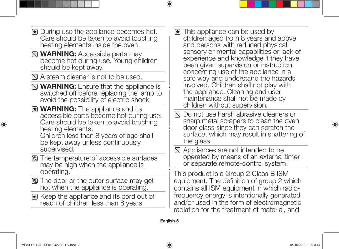 Samsung ME83D-1/BAL manual English-5 