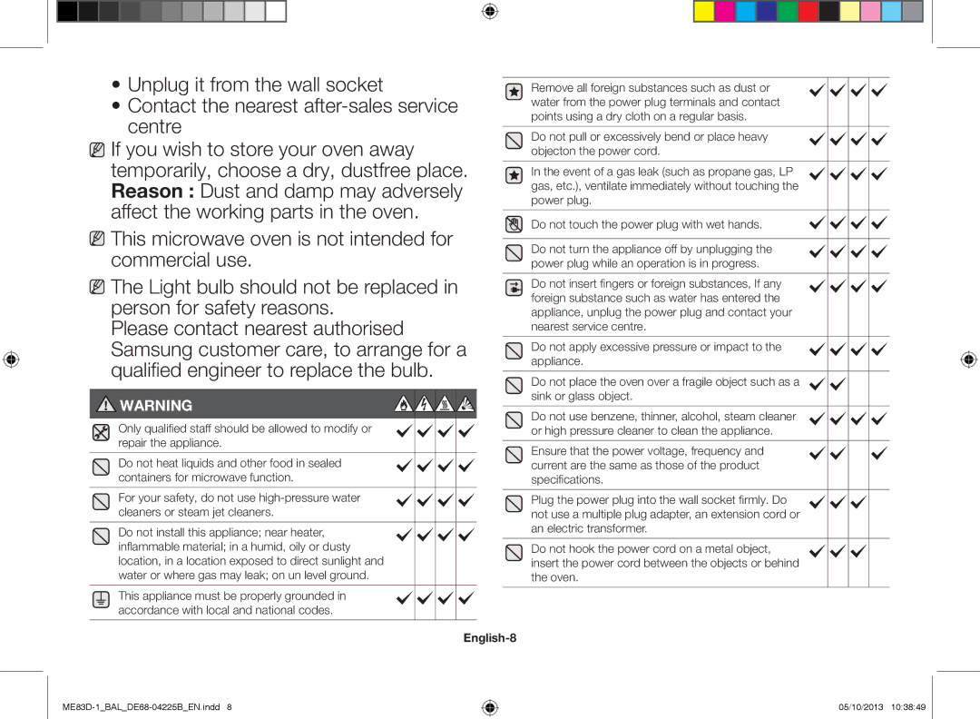 Samsung ME83D-1/BAL manual English-8 