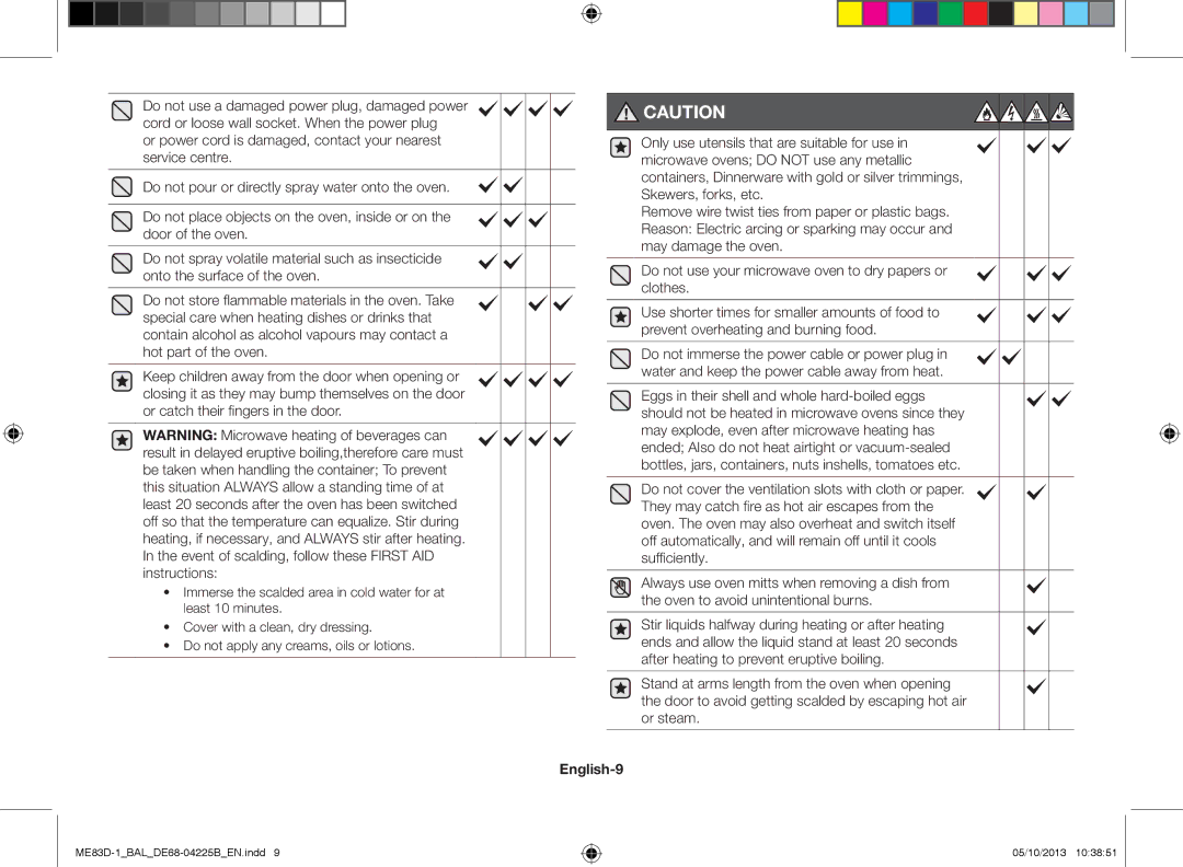 Samsung ME83D-1/BAL manual English-9 