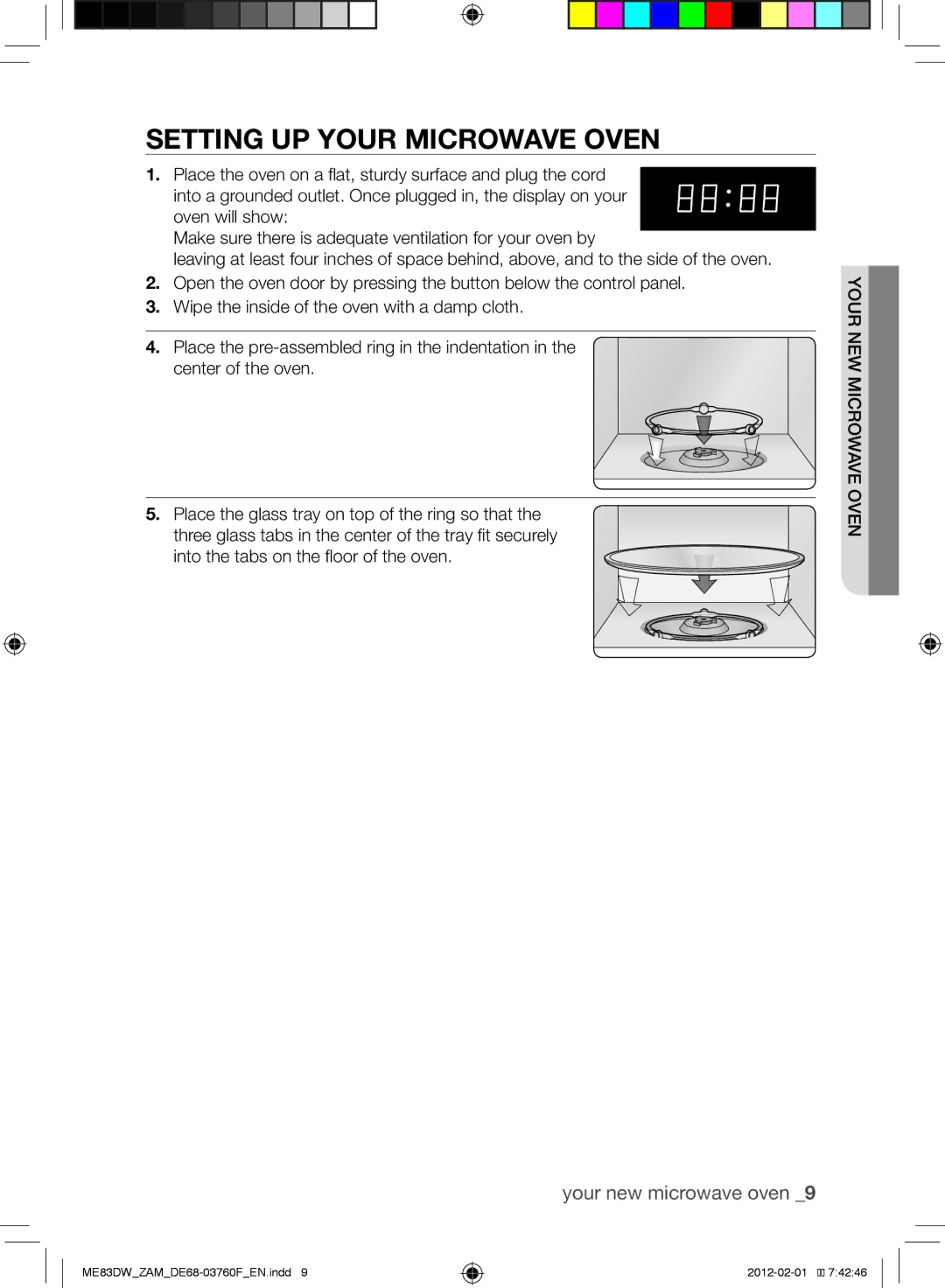 Samsung ME83DW/ZAM manual Setting up your microwave oven 