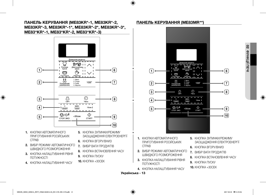 Samsung ME83MRTB/BW, ME83KRW-1/BW, ME83KRW-2X/BW, ME83KRS-3/BW, ME83MRTS/BW, ME83KRS-1/BW, ME83KRW-2/BW, ME83KRS-2/BW manual Печі 