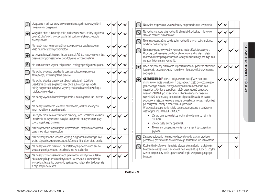 Samsung ME83M/XEO manual Gorącymi elementami kuchenki, Po podgrzaniu należy o tym Zawsze pamiętać 