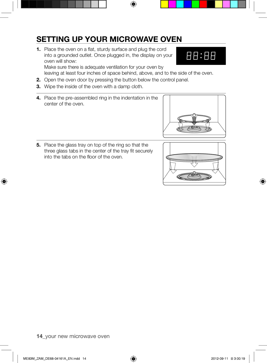 Samsung ME83M/ZAM manual Setting UP Your Microwave Oven, 14your new microwave oven 