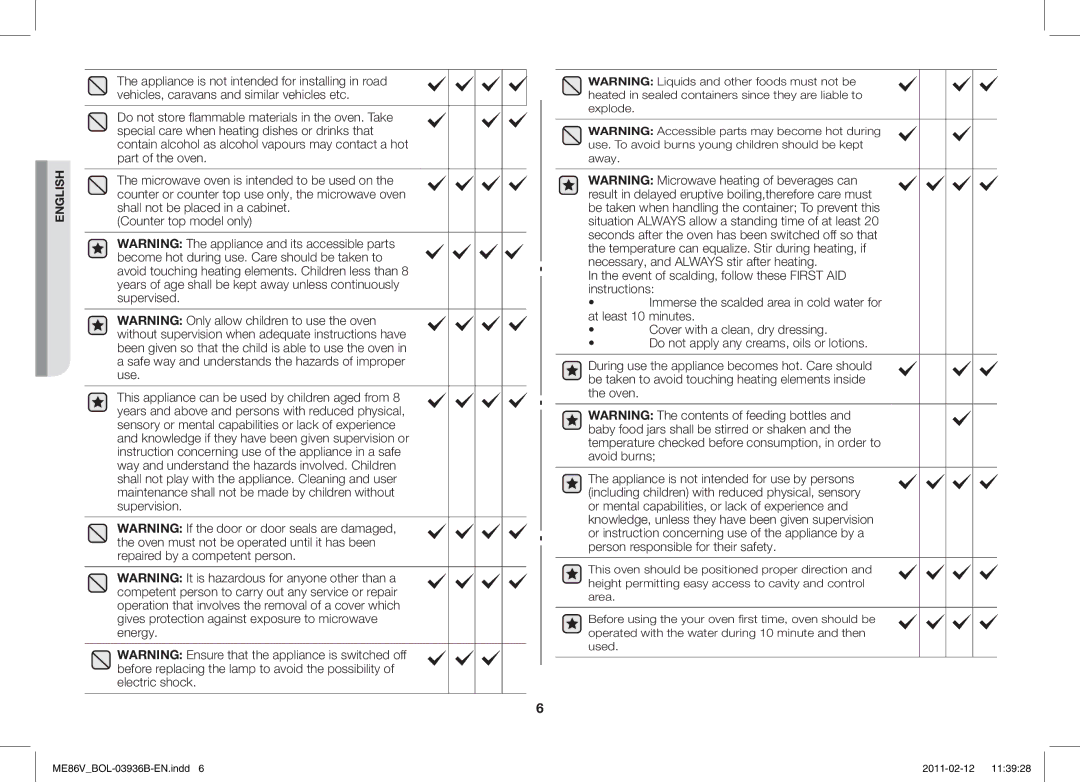 Samsung ME86V-SS/XEO, ME86V-BB/BOL, ME86V-SS/BOL, ME86V-SS/SLI manual English 