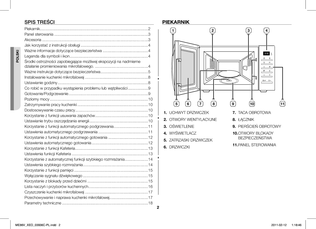 Samsung ME86V-SS/XEO manual Piekarnik, Dostosowywanie czasu pracy 