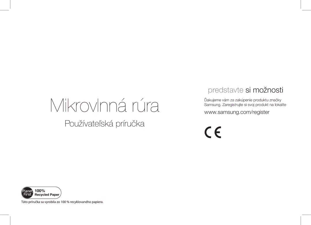 Samsung ME86V-SS/XEO manual Mikrovlnná rúra 