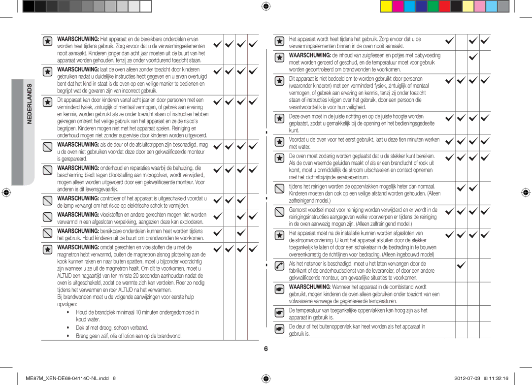 Samsung ME87M/XEN manual ME87MXEN-DE68-04114C-NL.indd 2012-07-03 