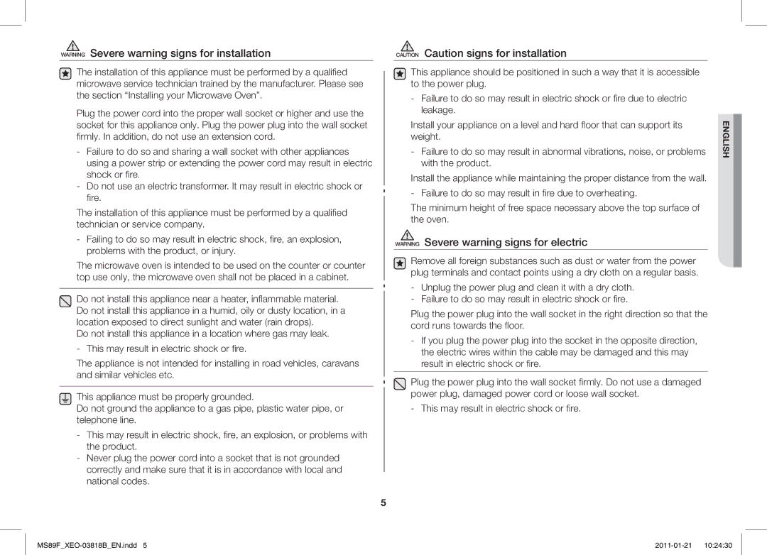 Samsung ME89F-1S/XEO manual English 