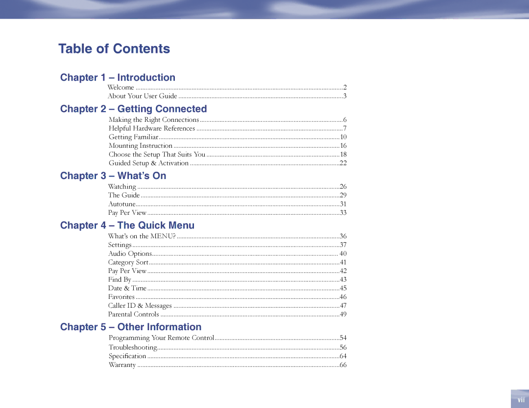 Samsung SL10D10, MF68-00389A-00 manual Table of Contents 