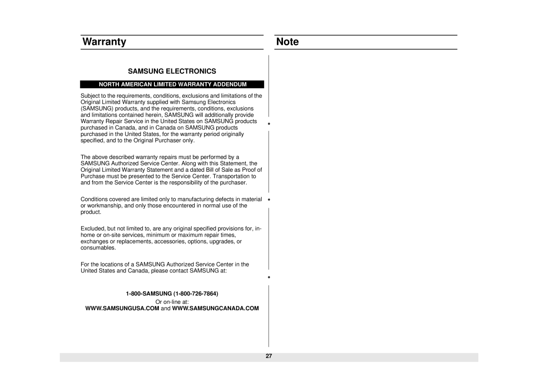 Samsung MG1480STB owner manual Samsung Electronics 