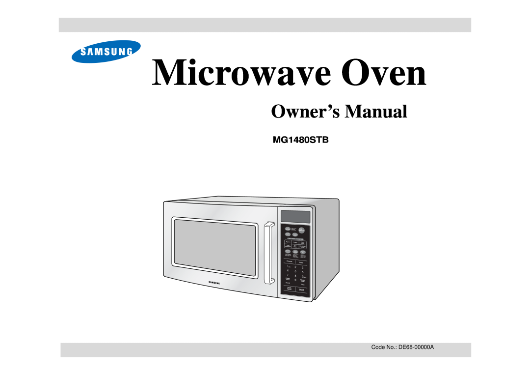 Samsung MG1480STB owner manual Microwave Oven 