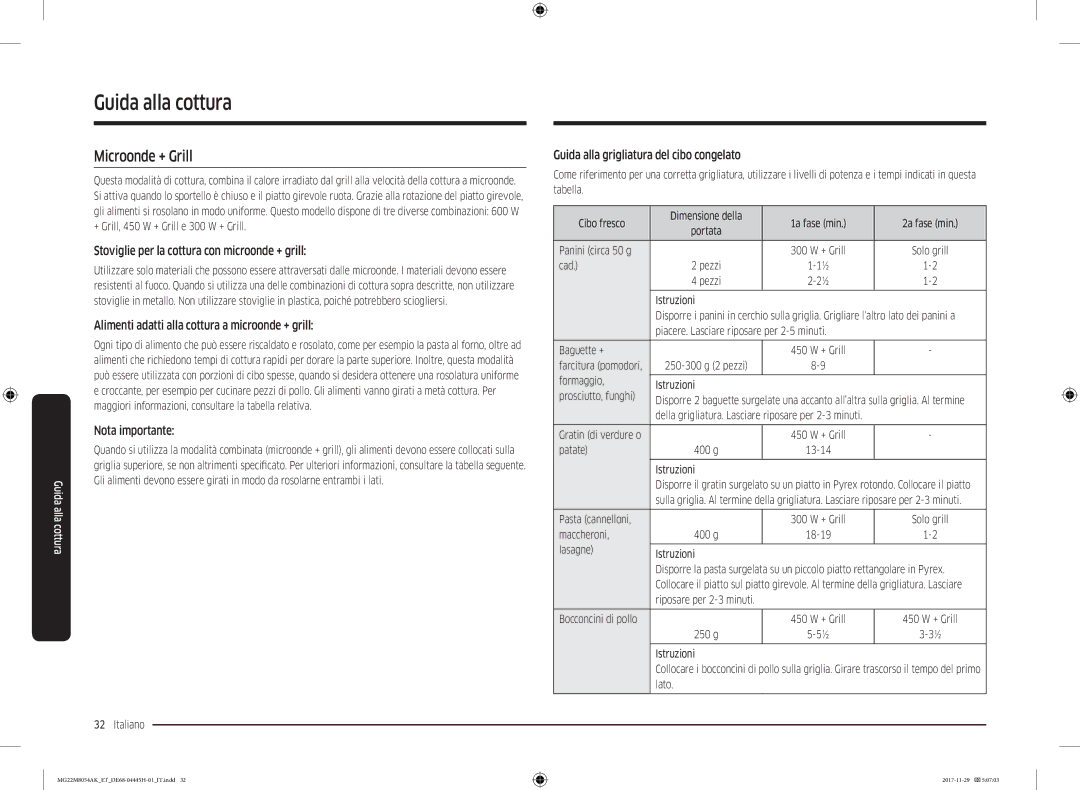 Samsung MG22M8054AK/ET manual Microonde + Grill, Stoviglie per la cottura con microonde + grill 