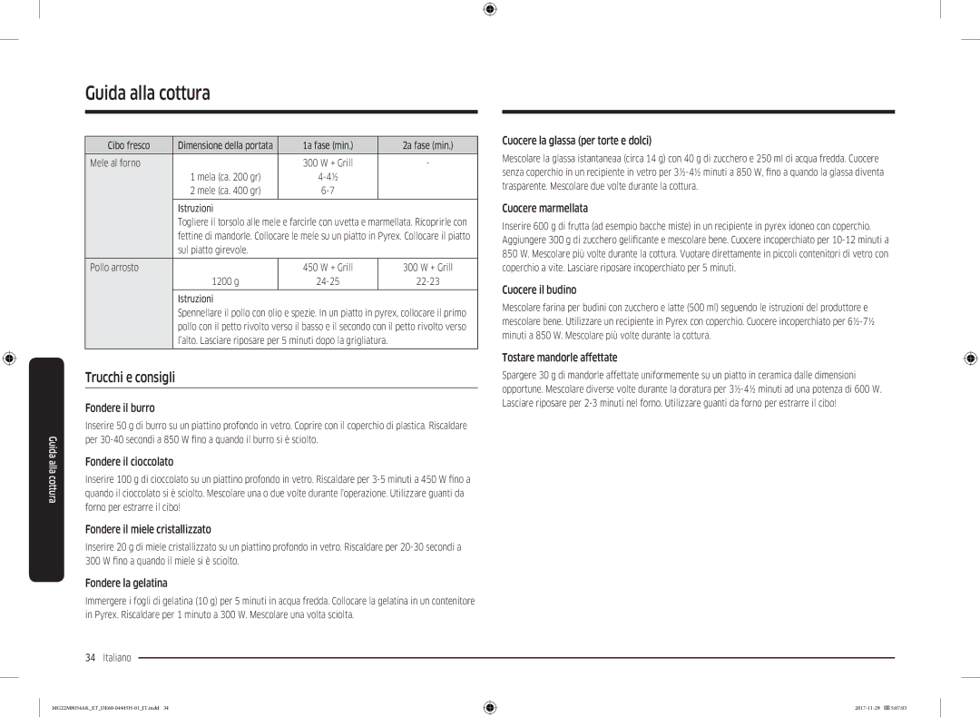 Samsung MG22M8054AK/ET manual Trucchi e consigli 