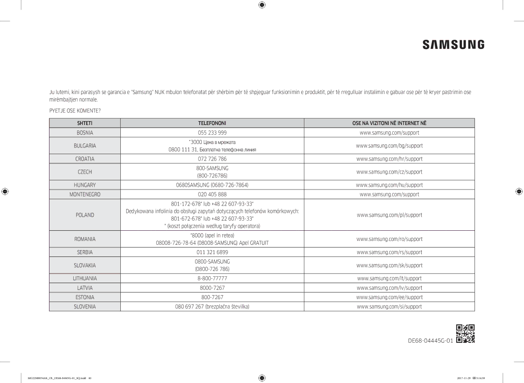 Samsung MG22M8054AK/OL manual DE68-04445G-01 