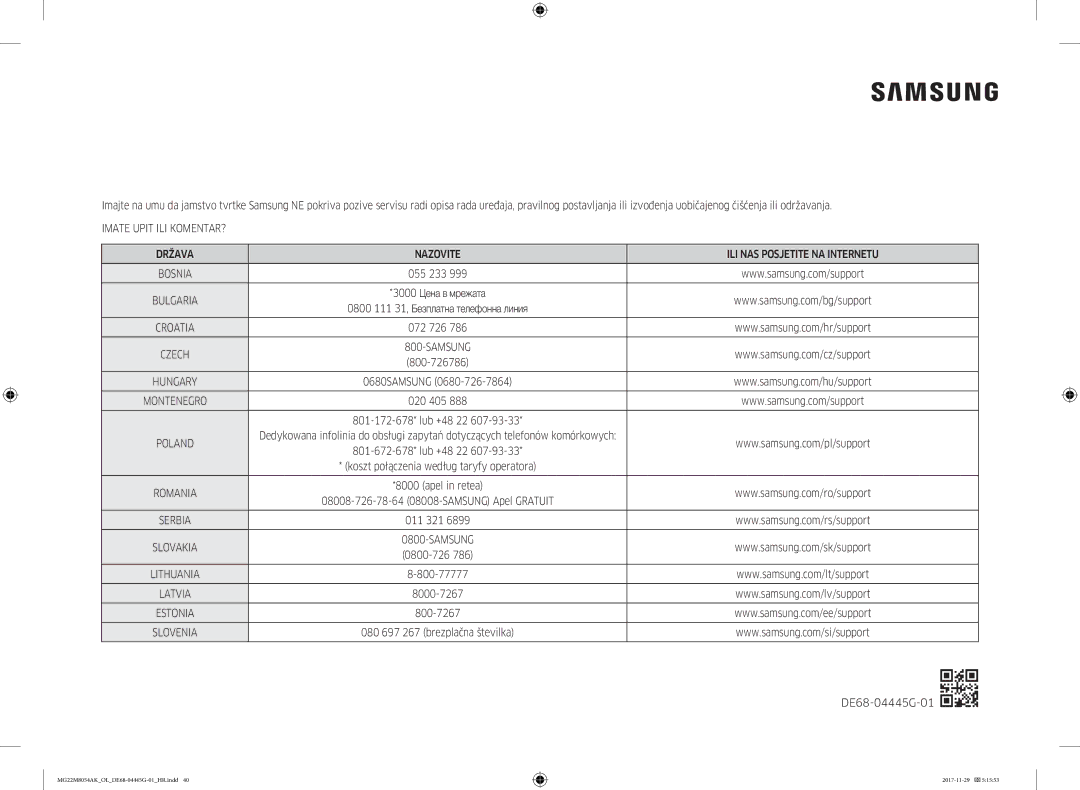 Samsung MG22M8054AK/OL manual 800-77777 