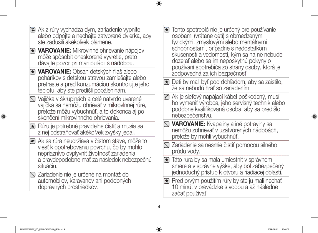 Samsung MG23F301ELW/EO manual Pravdepodobne mať za následok nebezpečnú situáciu 