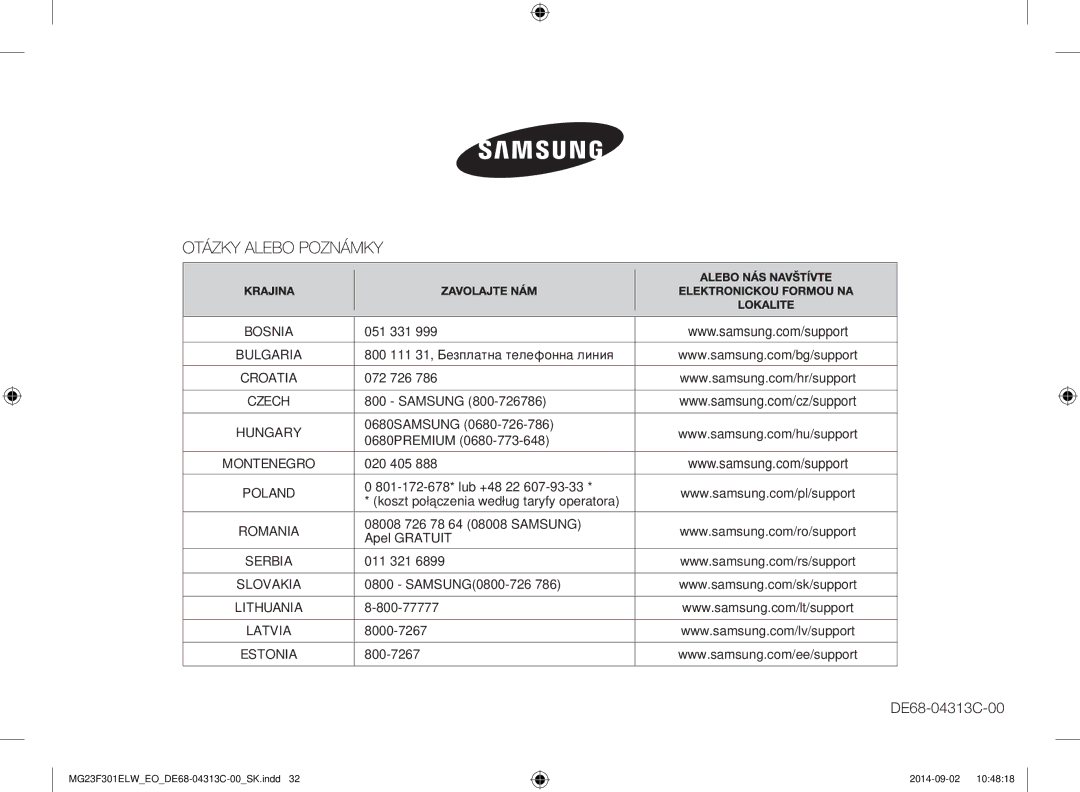 Samsung MG23F301ELW/EO manual 104818 