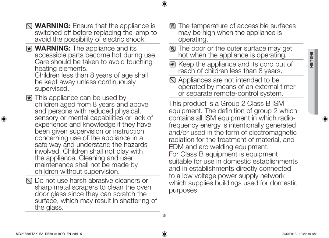 Samsung MG23F301TAK/BA manual English 