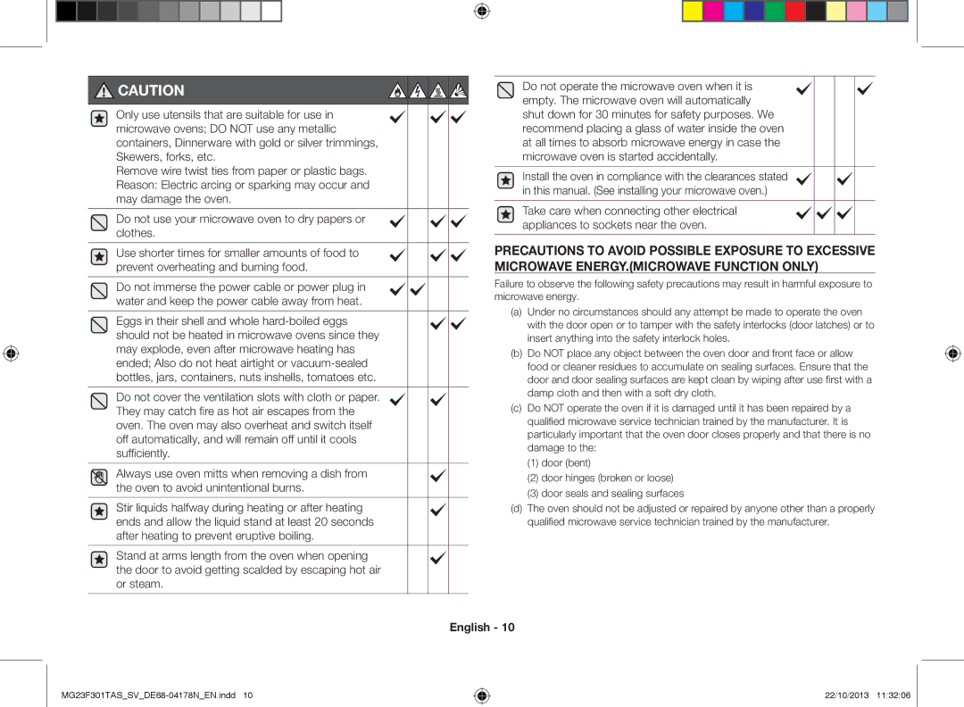 Samsung MG23F301TAS/SV manual English 