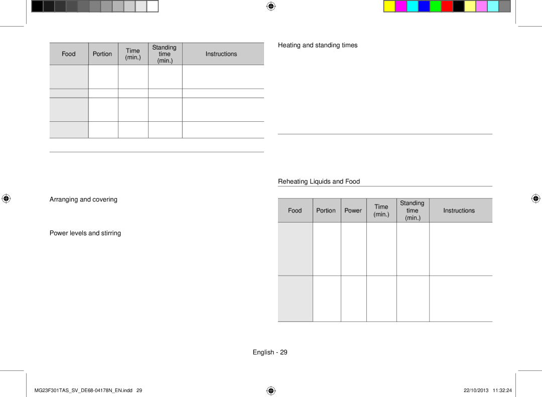 Samsung MG23F301TAS/SV manual Reheating Liquids 