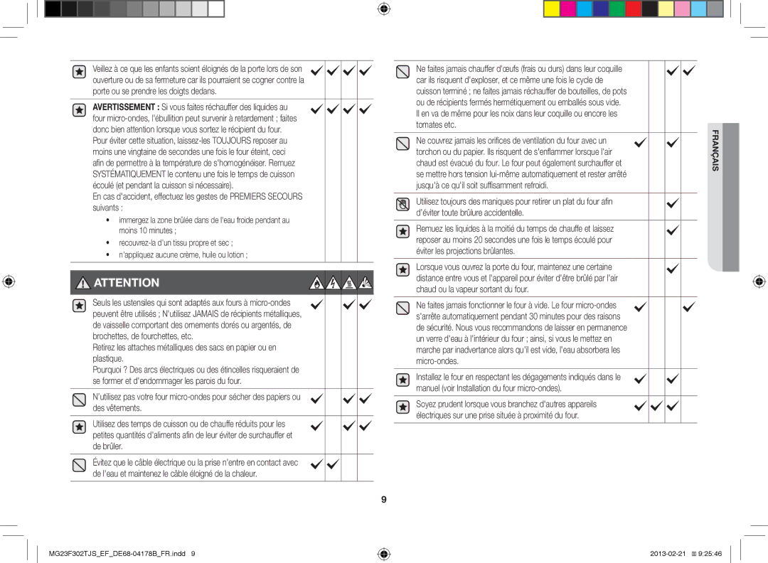 Samsung MG23F302TJS/EF manual Français 