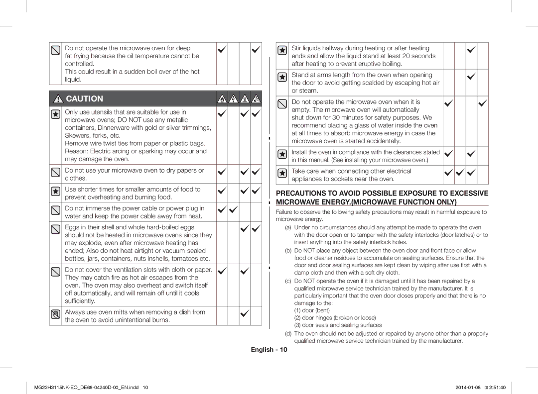 Samsung MG23H3115NK/EO manual English 