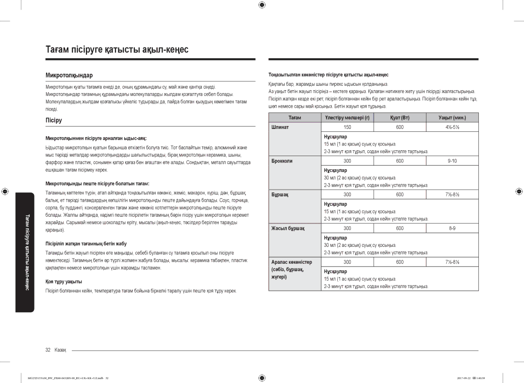 Samsung MG23J5133AM/BW manual Тағам пісіруге қатысты ақыл-кеңес, Микротолқындар, Пісіру 