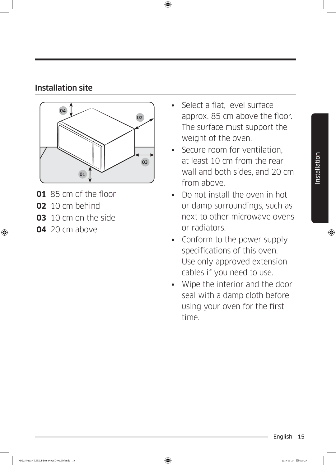 Samsung MG23J5133AT/EG manual Installation 