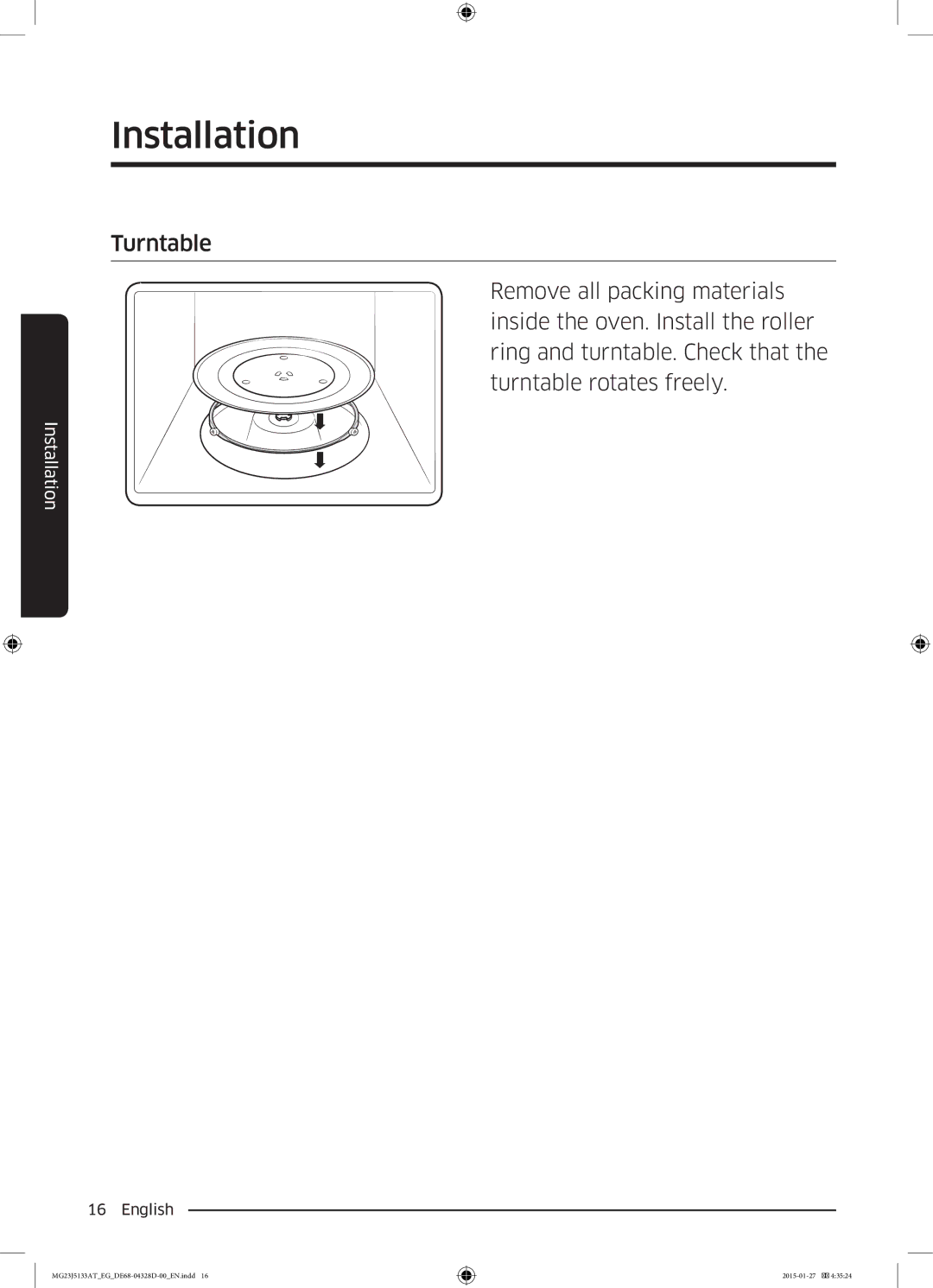 Samsung MG23J5133AT/EG manual Installation 