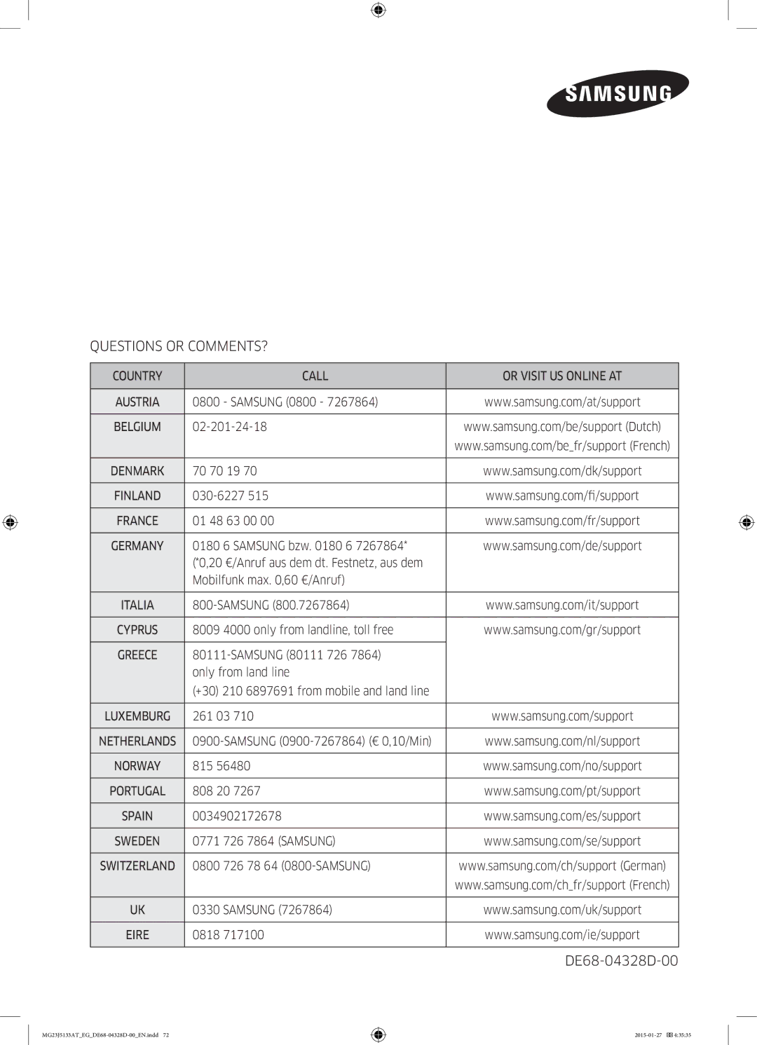 Samsung MG23J5133AT/EG manual Questions or COMMENTS? 