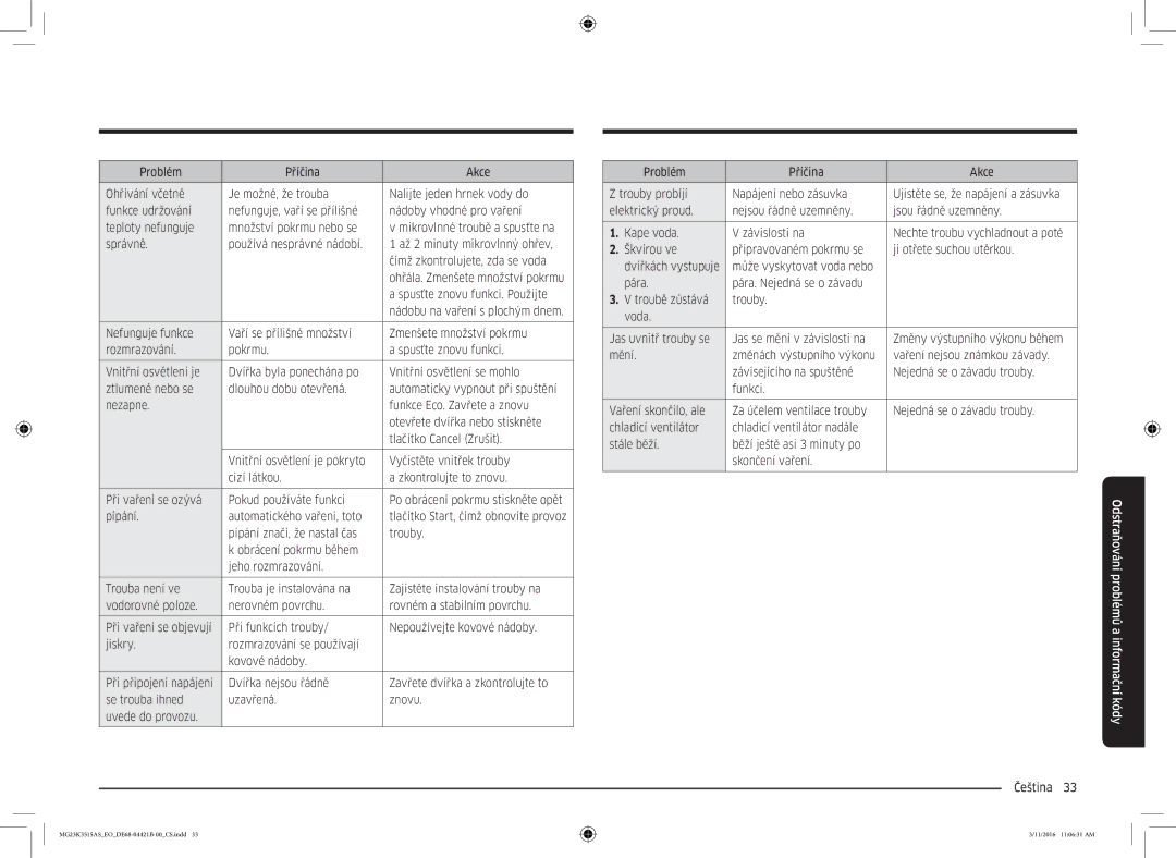 Samsung MG23K3515AS/EG, MG23K3515AS/ET, MG23K3515AS/EO Spusťte znovu funkci. Použijte, Pípání Automatického vaření, toto 