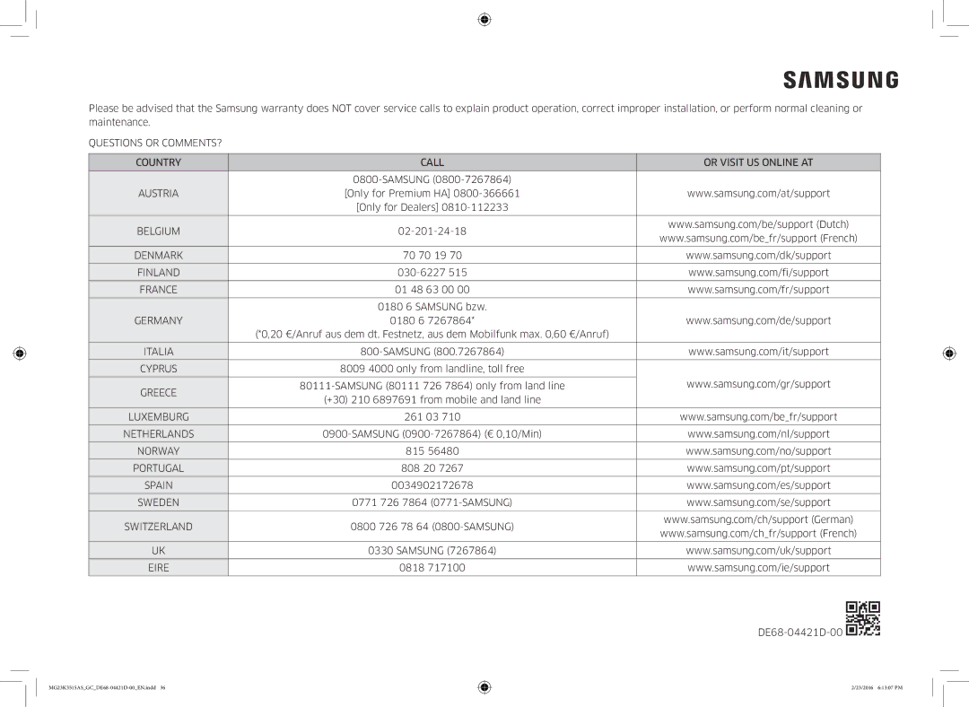 Samsung MG23K3515AS/GC manual Samsung, Only for Premium HA Only for Dealers, 02-201-24-18, 70 70 19, 030-6227, 261 03, 815 