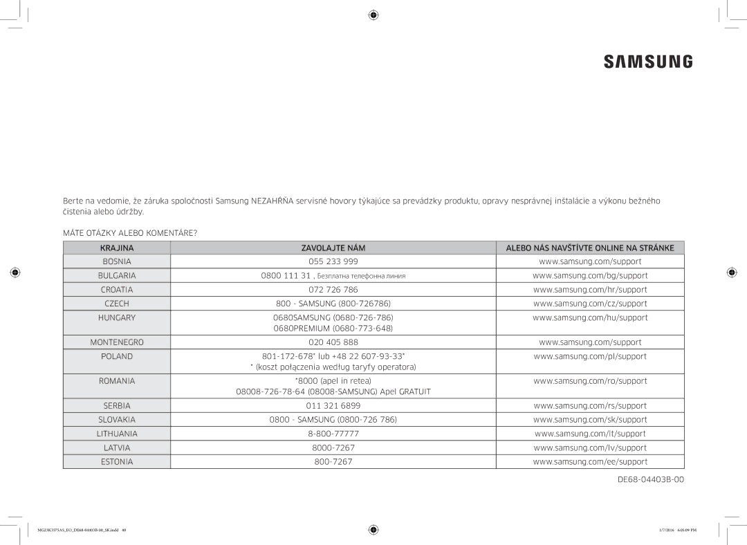 Samsung MG23K3575AS/EO, MG23K3575AK/EF manual Bulgaria 