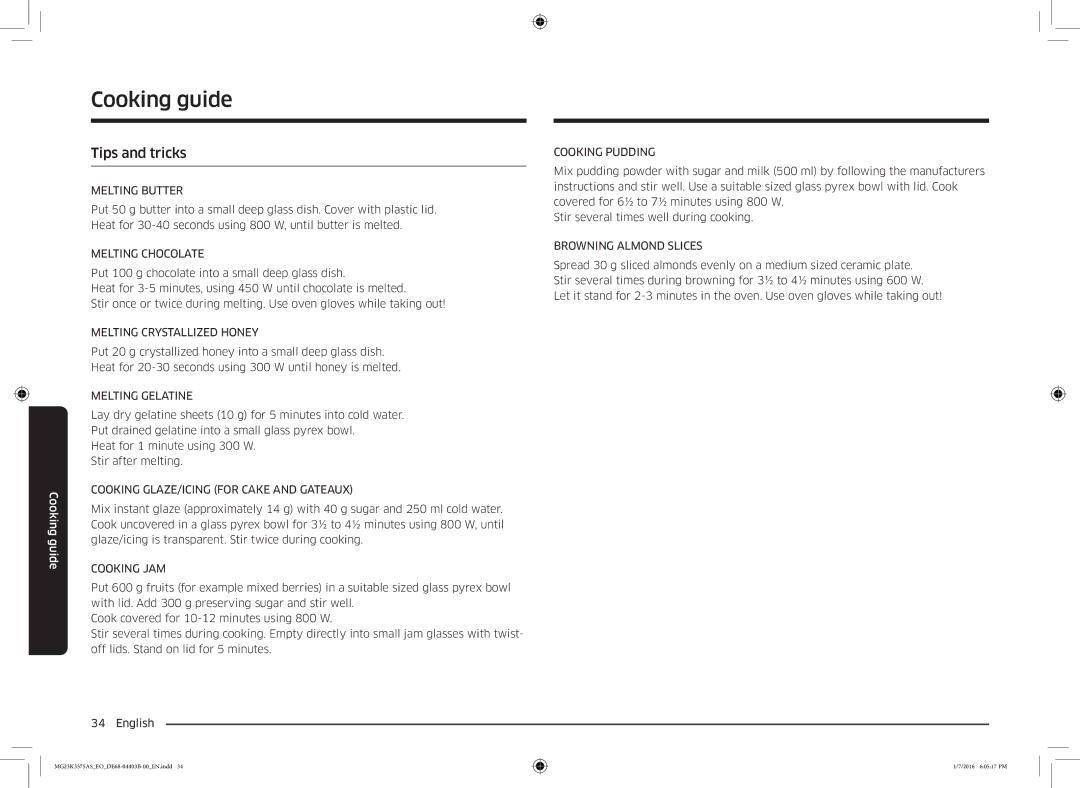 Samsung MG23K3575AS/EO, MG23K3575AK/EF manual Tips and tricks 