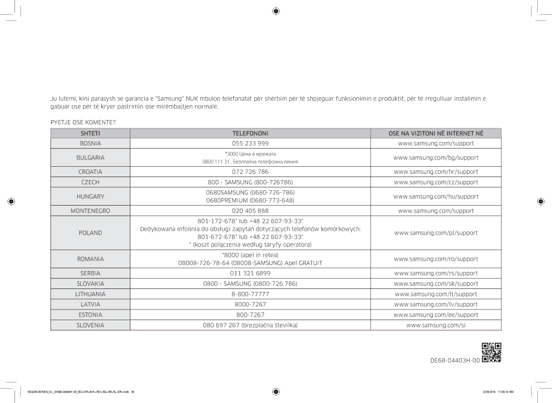 Samsung MG23K3575AS/EO, MG23K3575AS/OL manual Bulgaria 