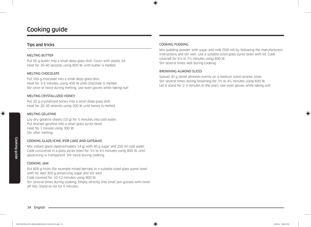 Samsung MG23K3585AS/SW manual Tips and tricks 