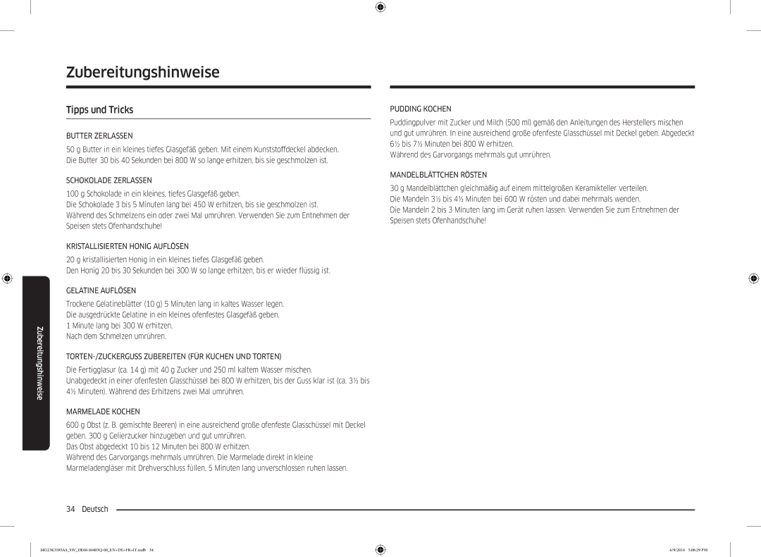 Samsung MG23K3585AS/SW manual Tipps und Tricks 