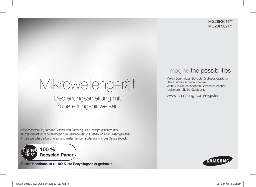 Samsung MG28F301TJS/EG manual Mikrowellengerät 