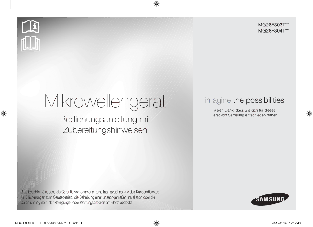 Samsung MG28F303TFS/EG, MG28F303TCS/EG manual Mikrowellengerät 