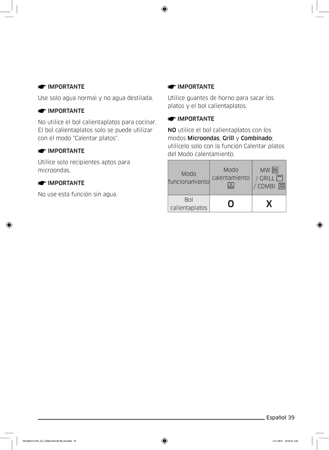 Samsung MG28J5215AB/EC manual Grill 