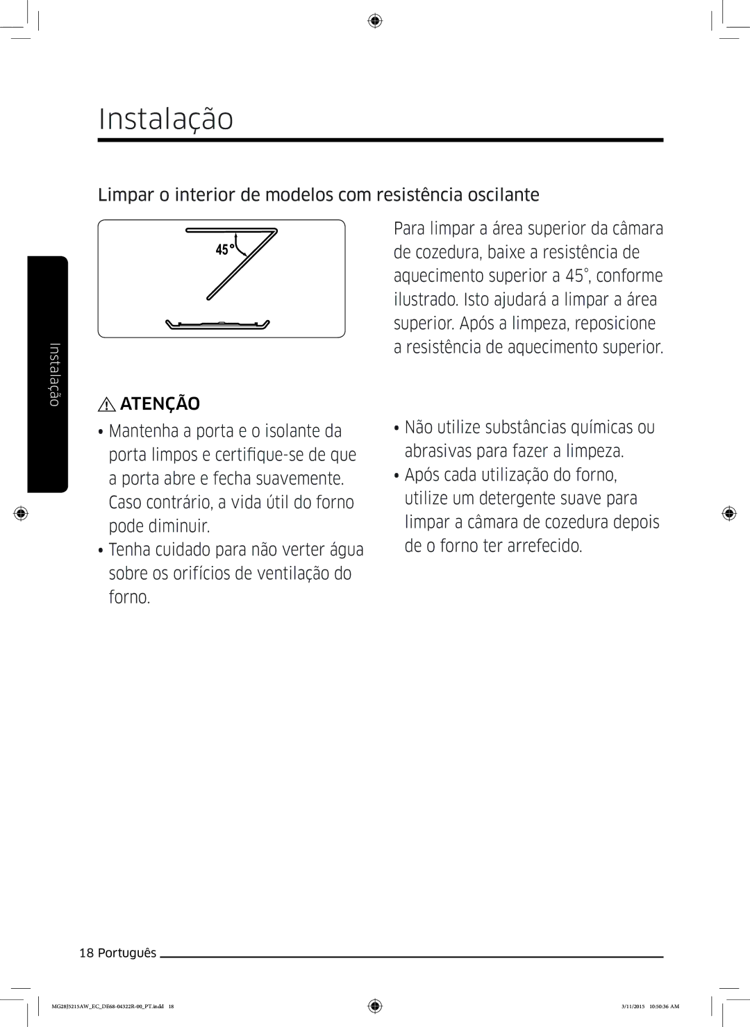 Samsung MG28J5215AB/EC manual Limpar o interior de modelos com resistência oscilante, Atenção 