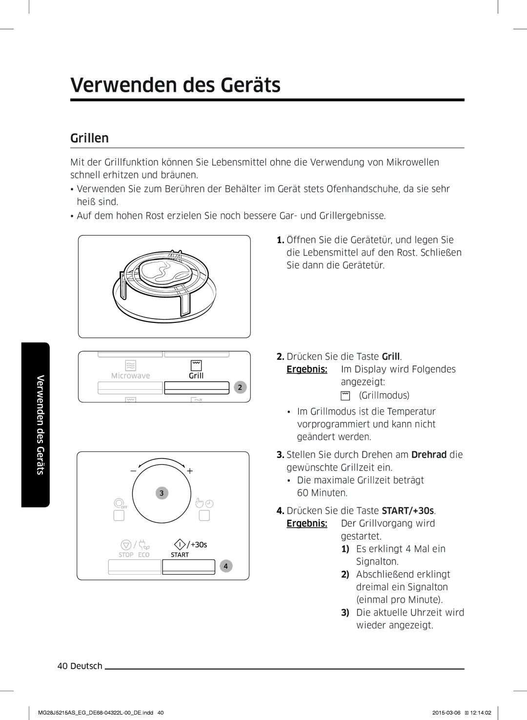 Samsung MG28J5215AB/EF, MG28J5215AB/EG manual Grillen 