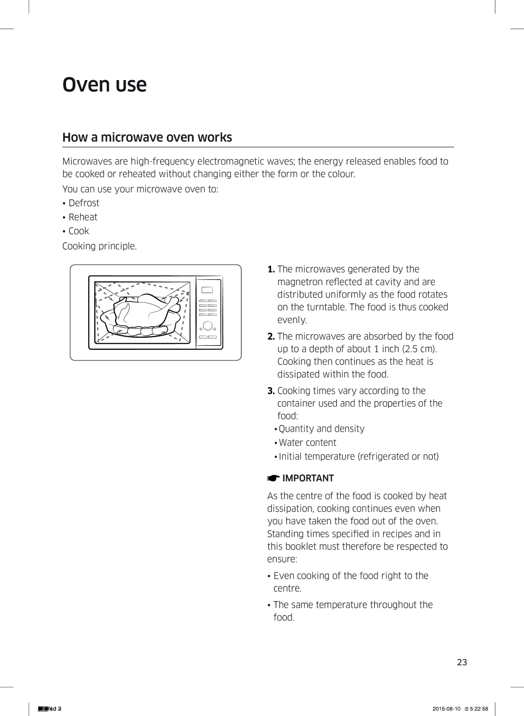 Samsung MG28J5215AB/ET manual Oven use, How a microwave oven works 