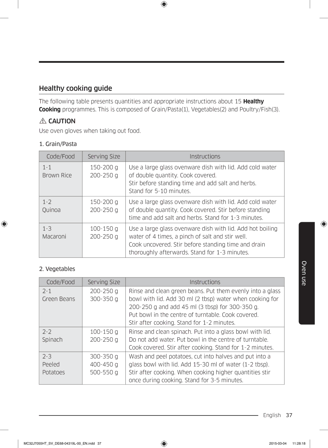 Samsung MC32J7055HT/SV, MG28J5255US/SV manual Healthy cooking guide 